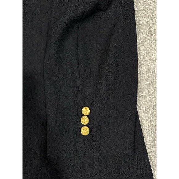 Vtg Brooks Brothers Blazer Mens‎ 43 Blue Brooksease Wool Gold Buttons Flaw - Picture 15 of 16